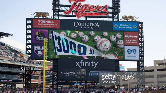 Detroit Tigers Scoreboard at Comerica Park