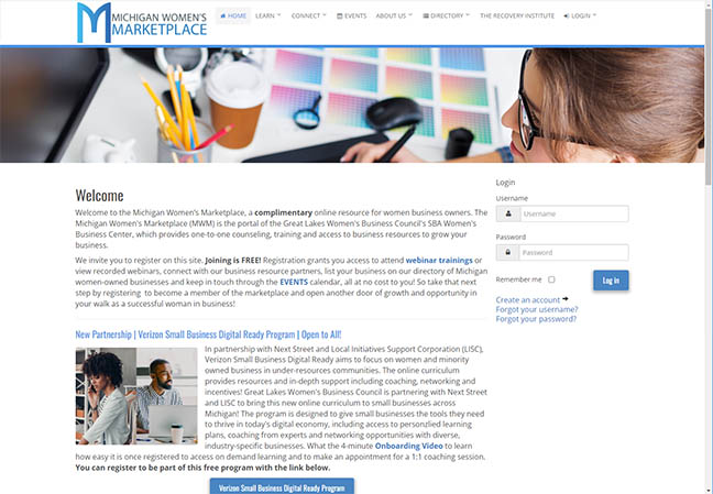 Michigan Women's Marketplace Home Page image