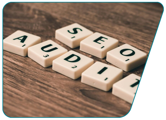 image of scrabble tiles that spell SEO and audit