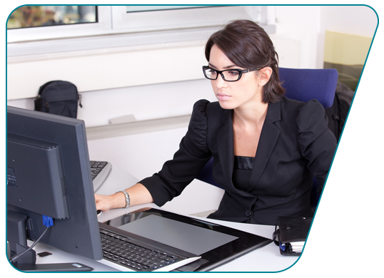 image of female working at computer